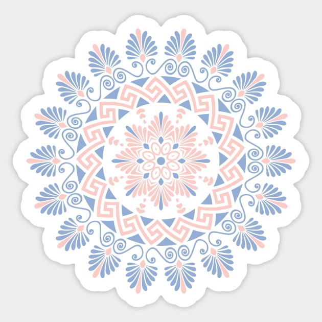 Floral Greek ornament Meander Sticker by kavalenkava